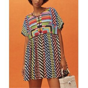 Anthropologie Multicolor Geometric Mini Dress